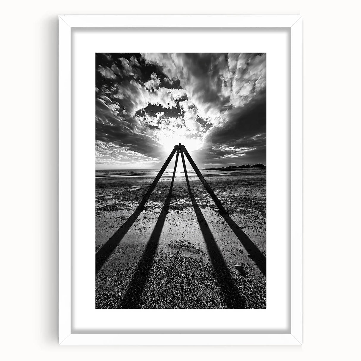 Modern Office Art - Black & White Abstract Landscape Print