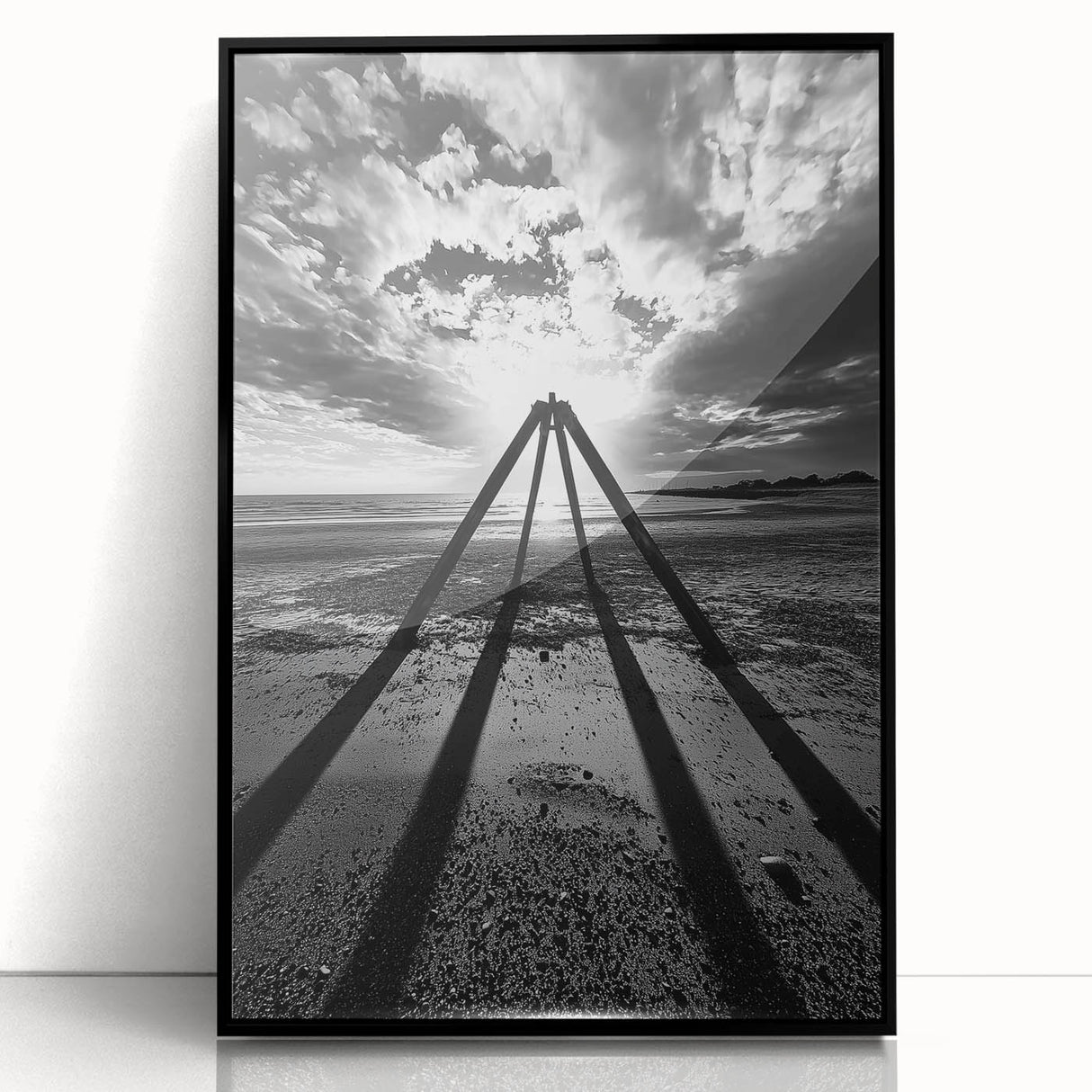 Modern Office Art - Black & White Abstract Landscape Print