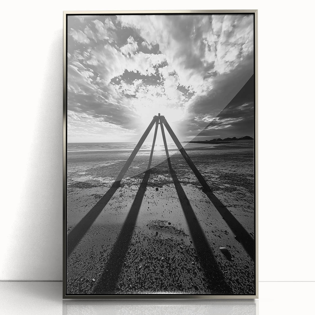 Modern Office Art - Black & White Abstract Landscape Print