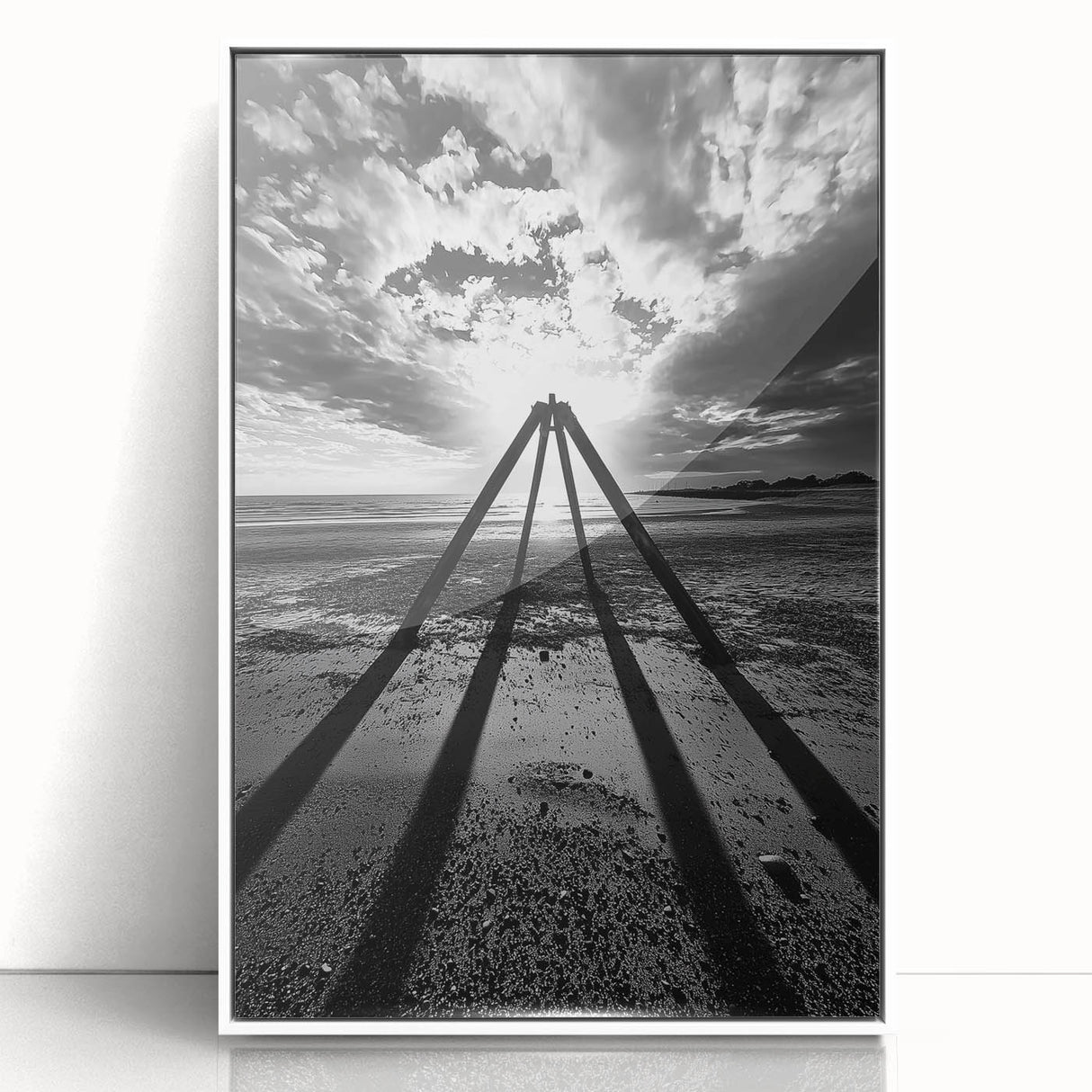 Modern Office Art - Black & White Abstract Landscape Print