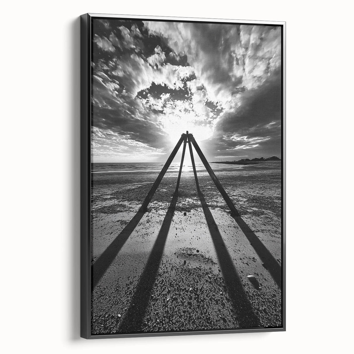 Modern Office Art - Black & White Abstract Landscape Print