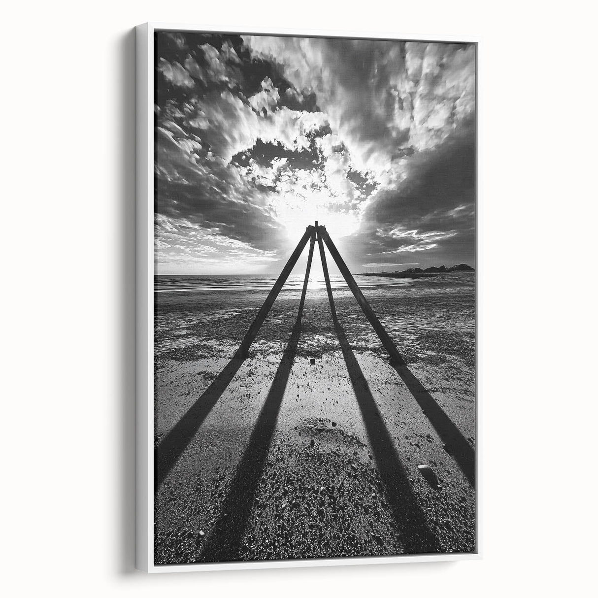 Modern Office Art - Black & White Abstract Landscape Print