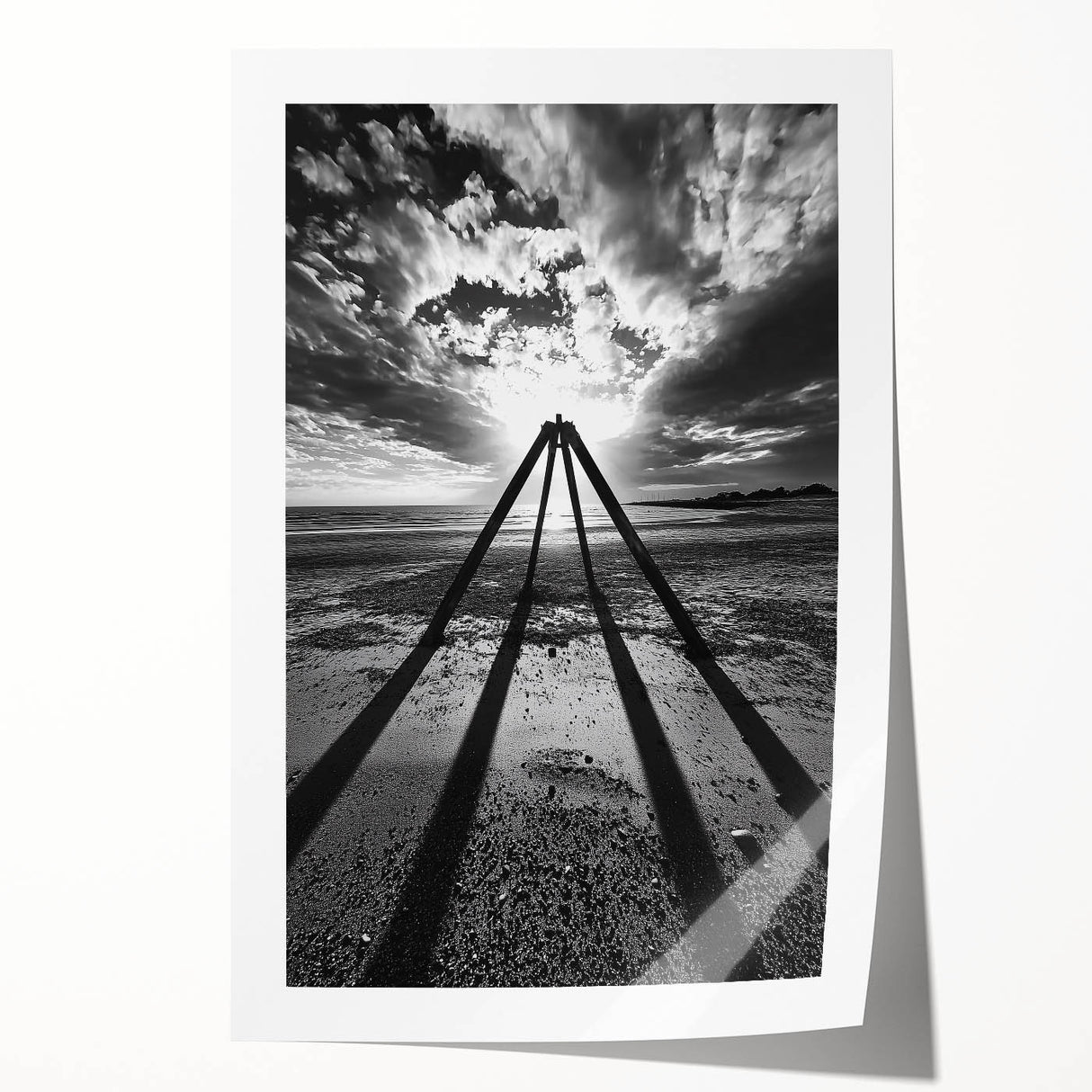 Modern Office Art - Black & White Abstract Landscape Print