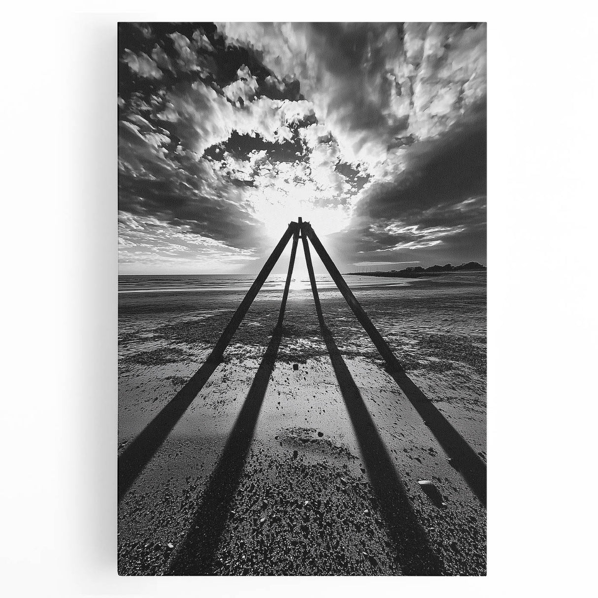 Modern Office Art - Black & White Abstract Landscape Print