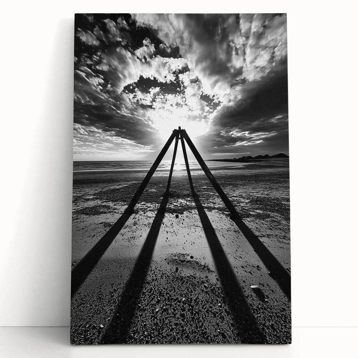 Modern Office Art - Black & White Abstract Landscape Print