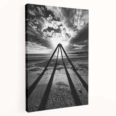 Modern Office Art - Black & White Abstract Landscape Print