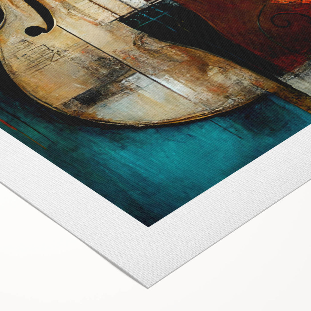 Abstract figurative wall art on rolled canvas showcasing vibrant colors and dynamic shapes, ideal for modern home decor, packaged securely in a cardboard tube.
