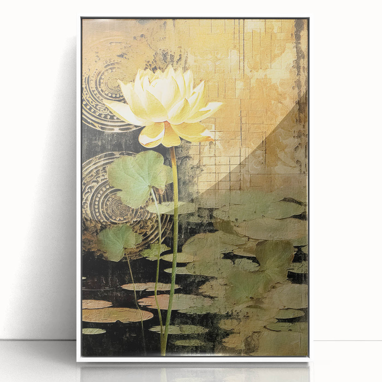 Framed acrylic wall art featuring abstract floral designs in vibrant colors, showcasing a modern aesthetic with a white frame, perfect for home decor.