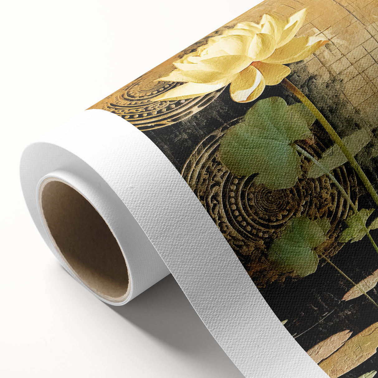 Abstract floral wall art on rolled canvas, showcasing vibrant colors and intricate designs, ideal for modern home decor. Packaged securely in a sturdy cardboard tube for safe delivery.