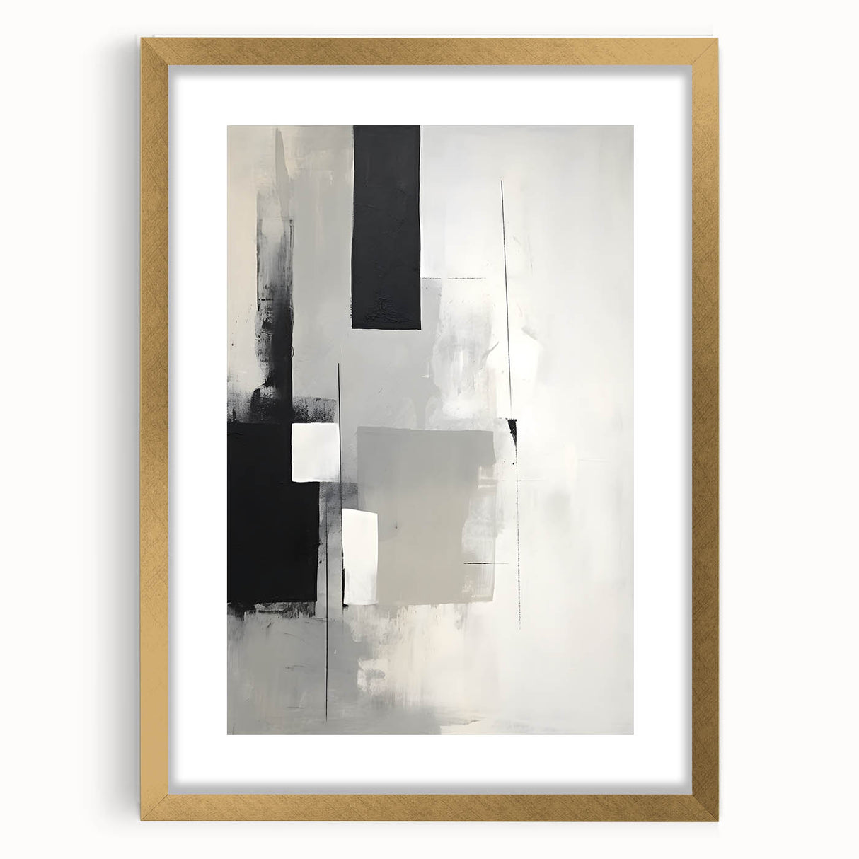 Framed and Canvas Dining Room Art - Black & White Abstract Print
