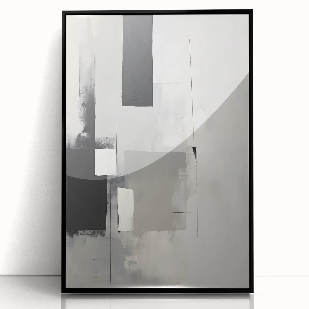 Framed and Canvas Dining Room Art - Black & White Abstract Print