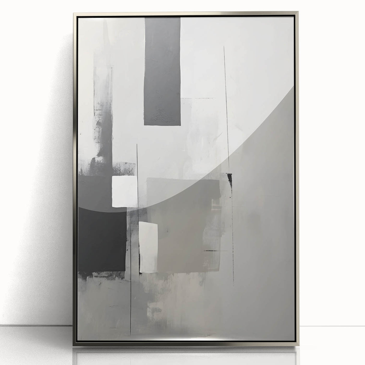 Framed and Canvas Dining Room Art - Black & White Abstract Print