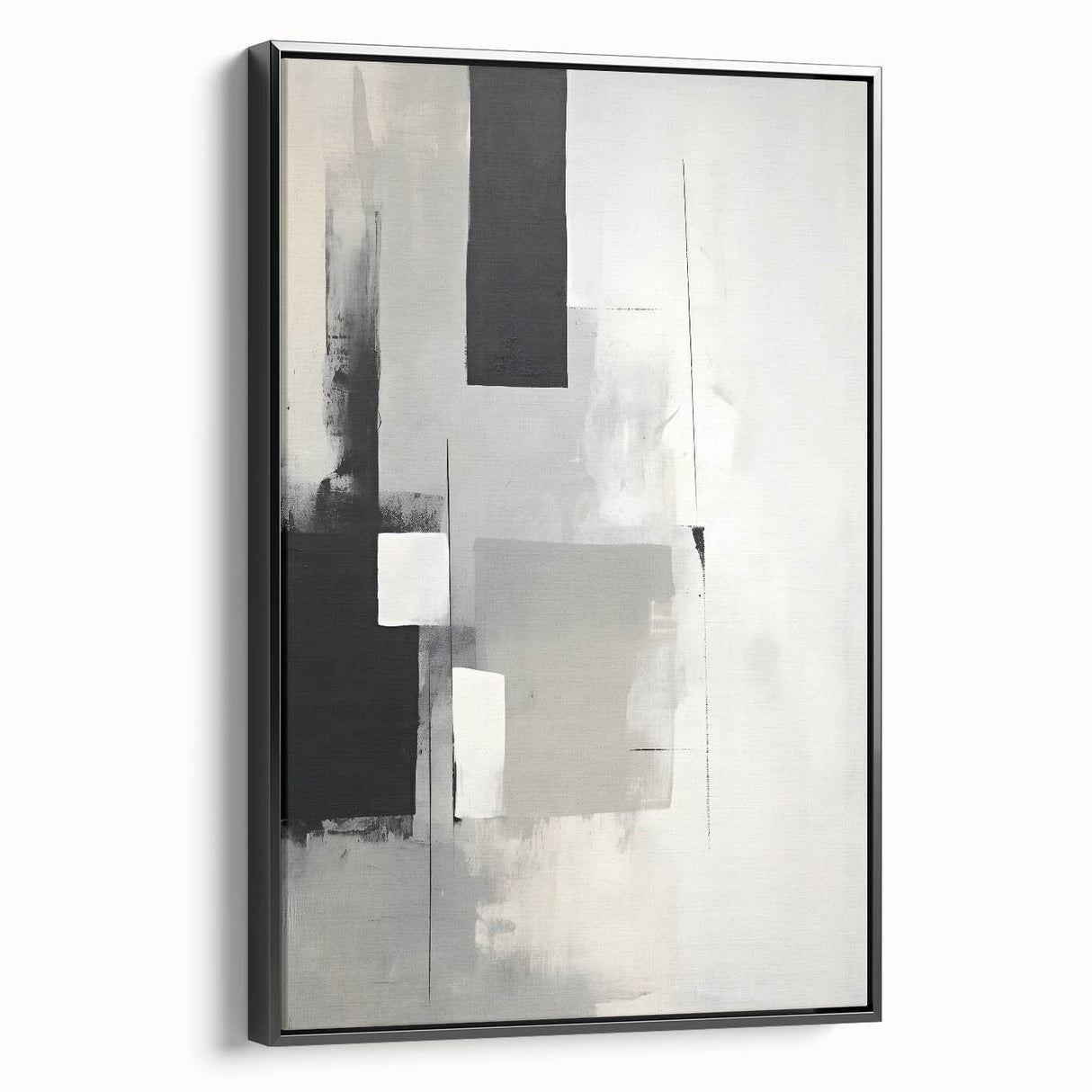 Framed and Canvas Dining Room Art - Black & White Abstract Print