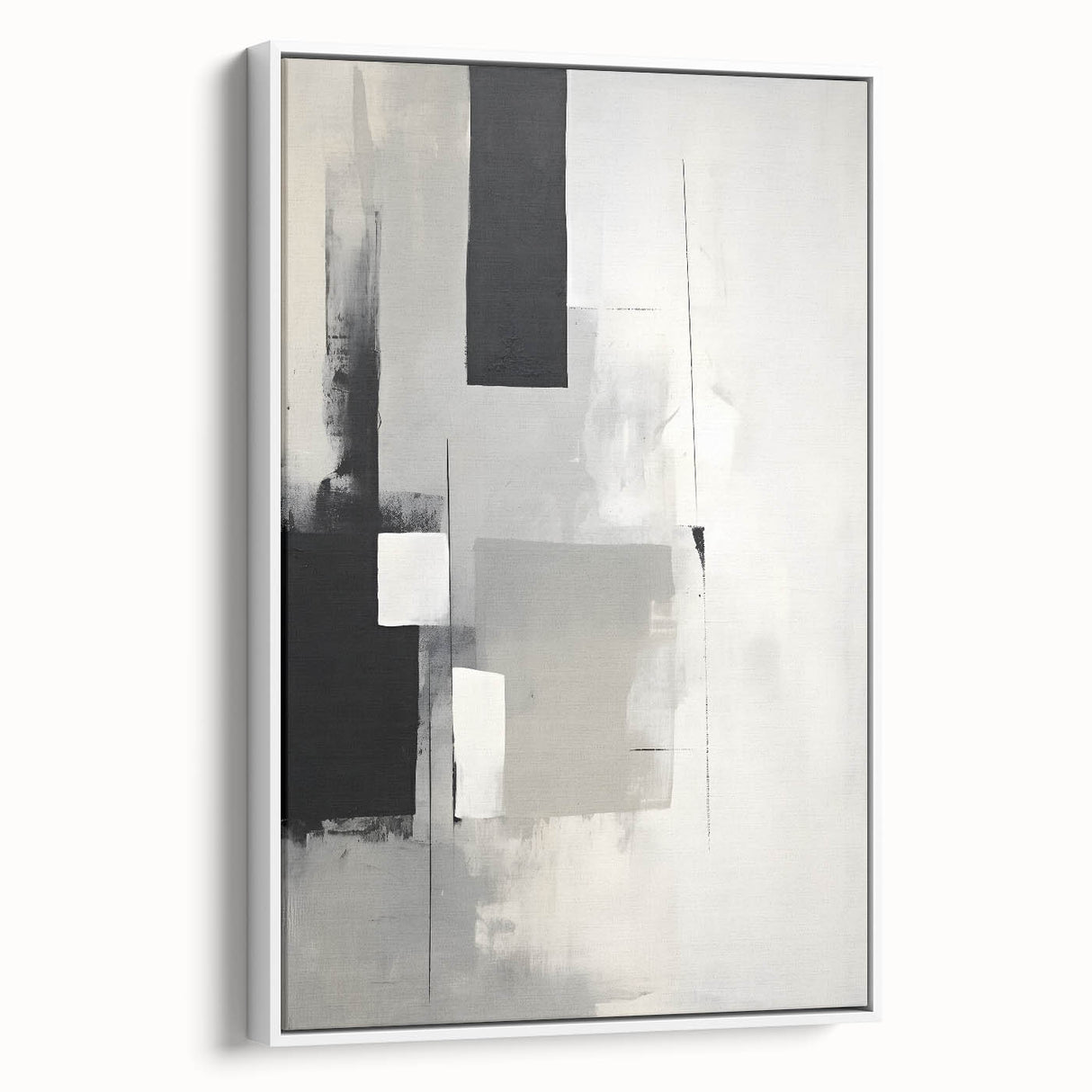 Framed and Canvas Dining Room Art - Black & White Abstract Print