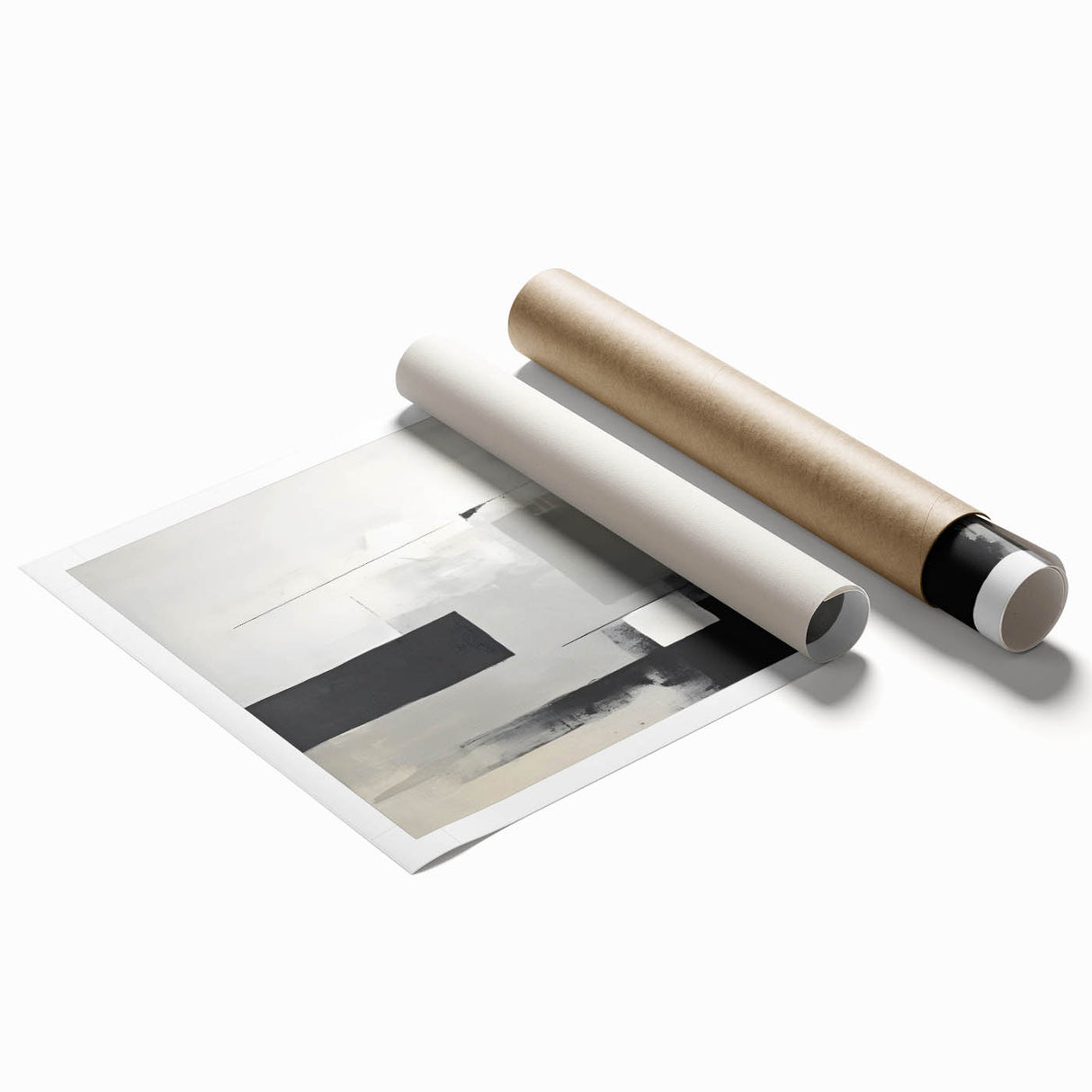 Framed and Canvas Dining Room Art - Black & White Abstract Print