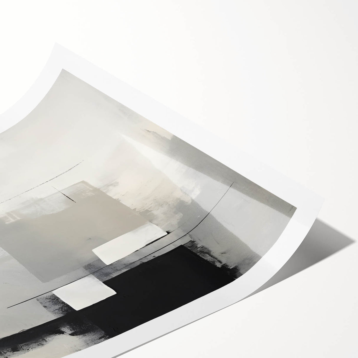 Framed and Canvas Dining Room Art - Black & White Abstract Print