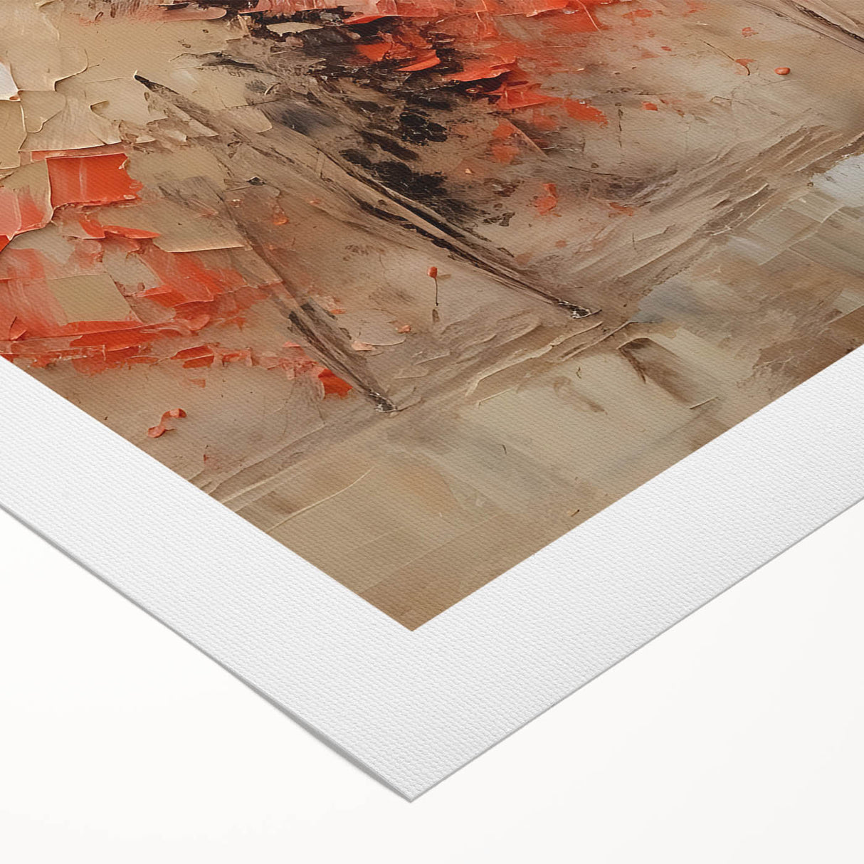 Abstract figurative wall art on rolled canvas, showcasing vibrant colors and dynamic shapes, perfect for modern home decor. Packaged securely in a cardboard tube.