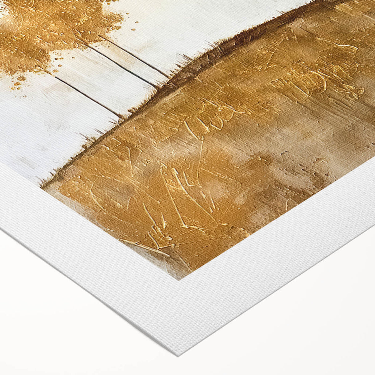 Abstract landscape wall art on rolled canvas, showcasing vibrant hues of blue, green, and orange with an organic, flowing design. Ideal for modern decor.