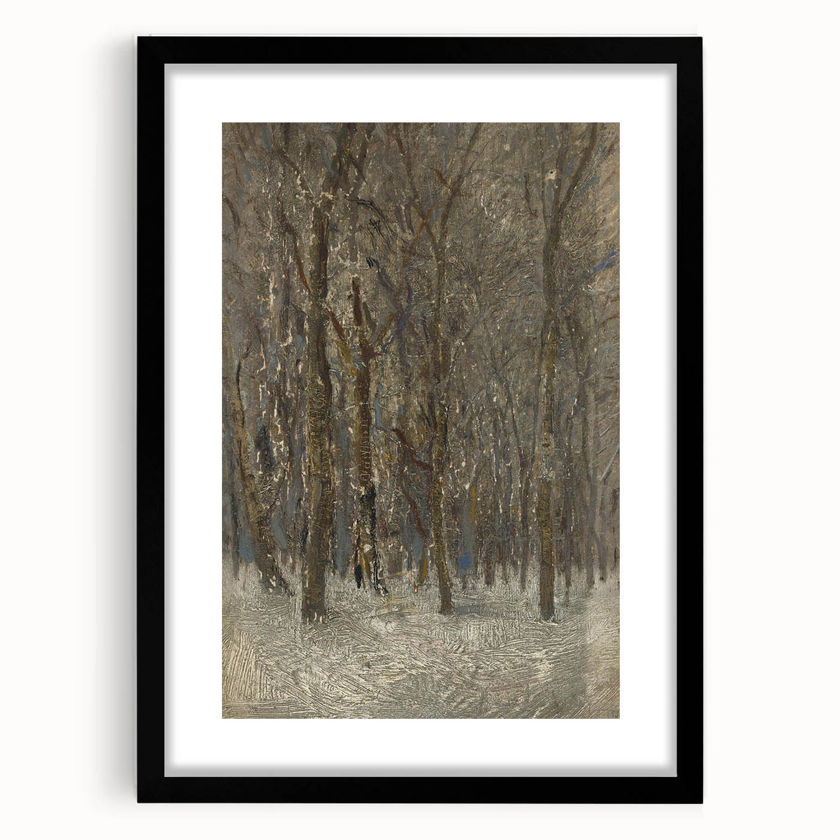 Romanticism Art - Winter Forest by László Mednyánszky Print