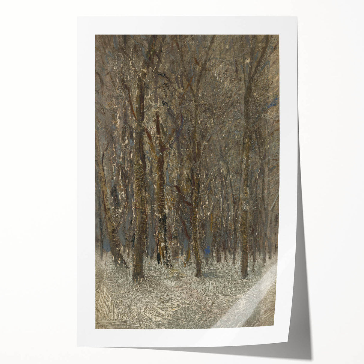 Romanticism Art - Winter Forest by László Mednyánszky Print