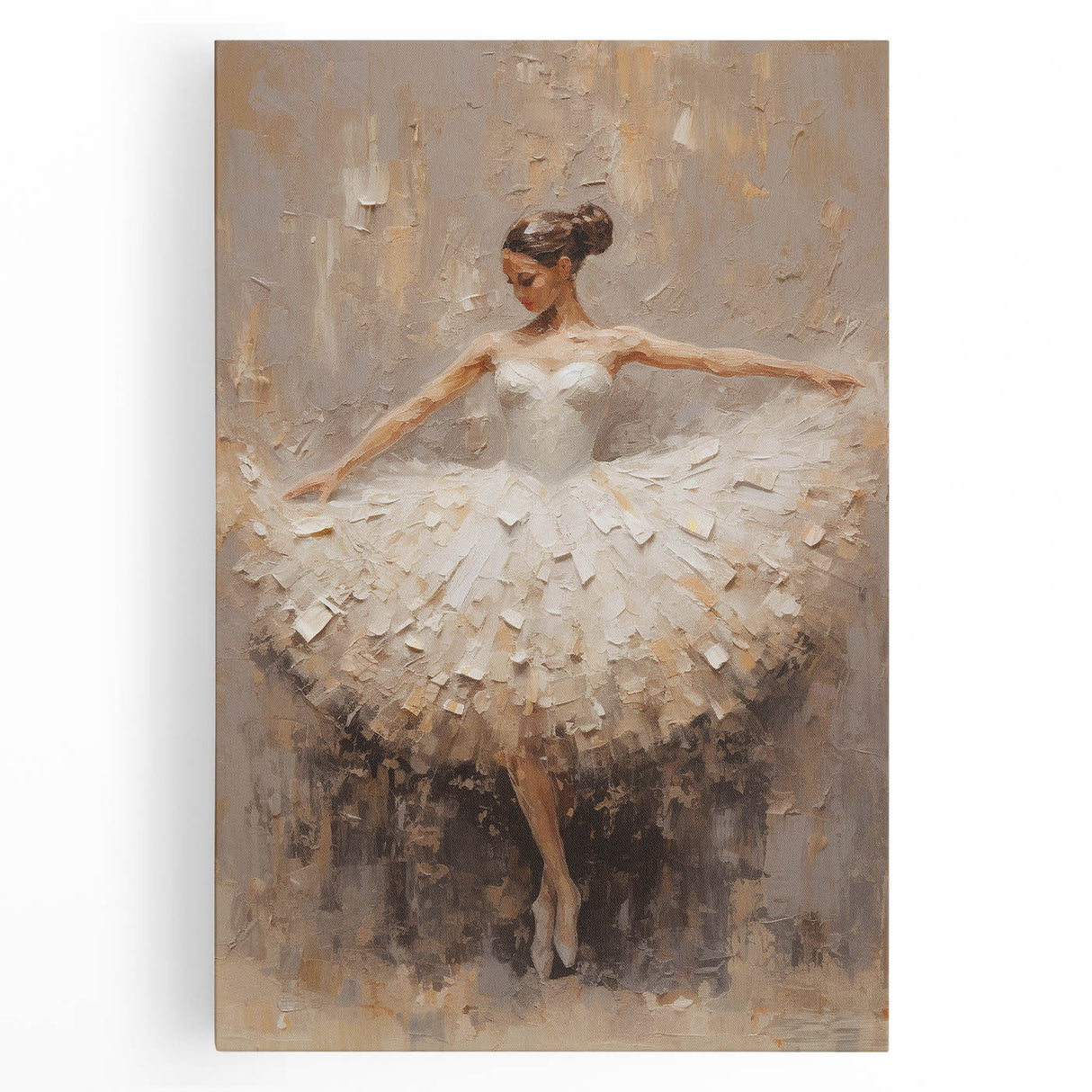 Abstract figurative wall art on stretched canvas showcasing vibrant colors and dynamic shapes, perfect for modern home decor, enhancing any living space's aesthetic.