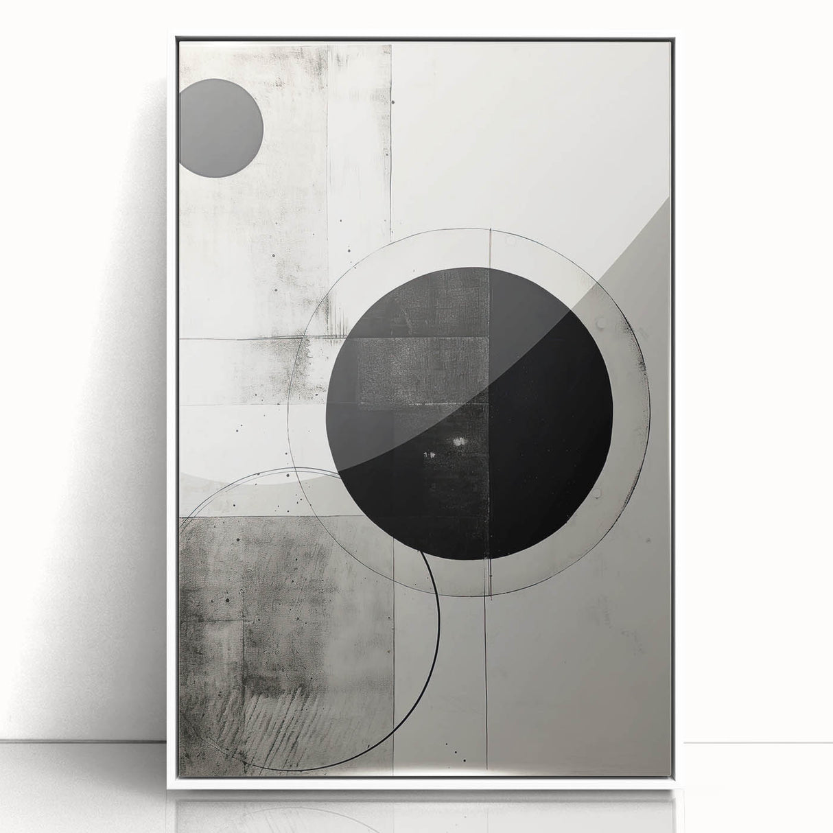 Custom Dining Room Wall Decor - Black & White Geometric Print