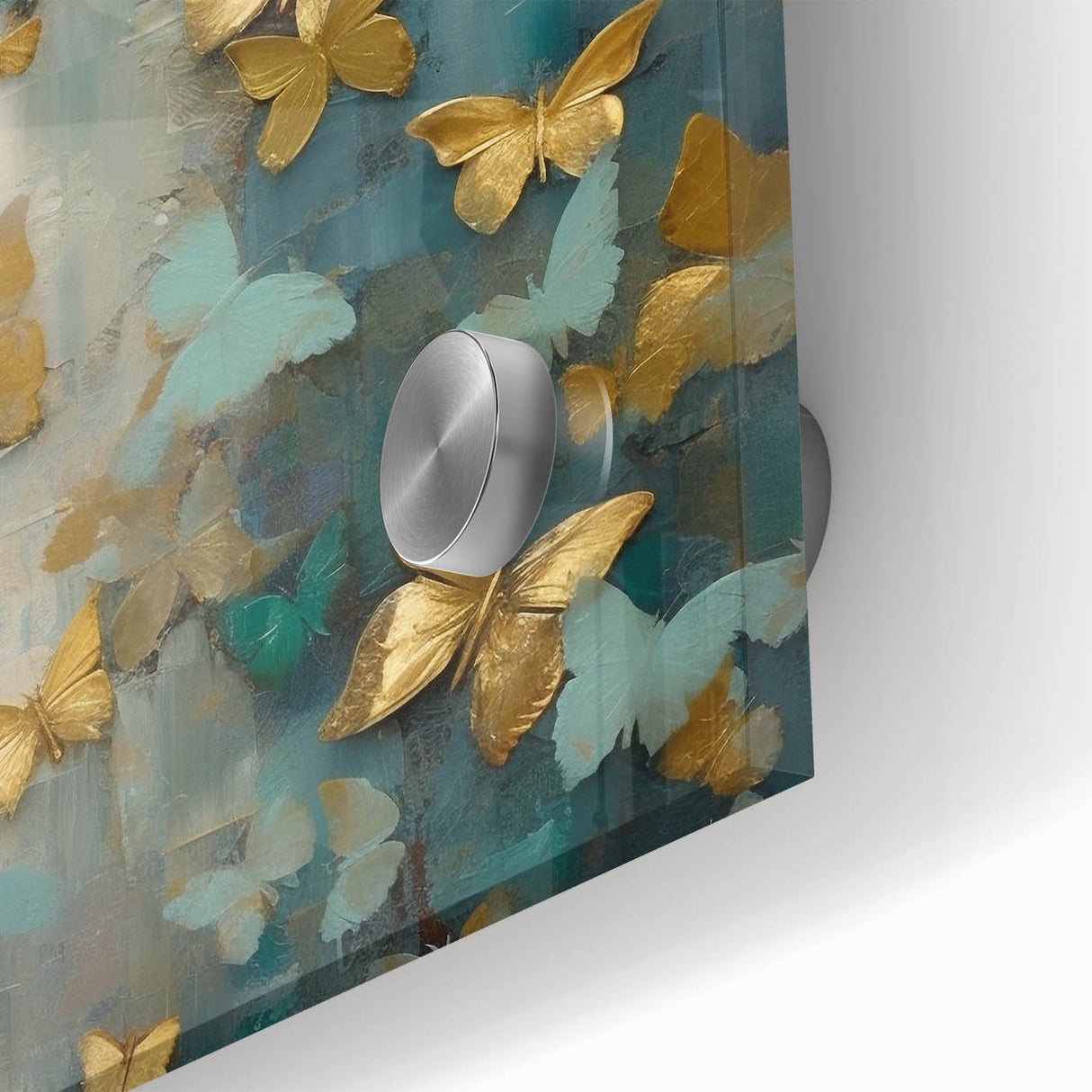 Close-up of abstract figurative wall art made from acrylic glass, showcasing vibrant colors and intricate textures, perfect for modern home decor.