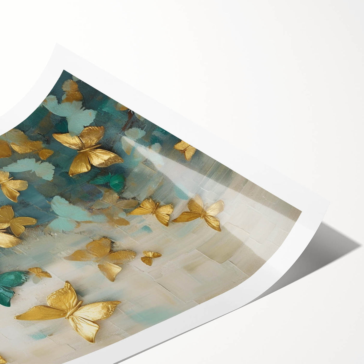 Abstract figurative wall art print showcasing vibrant colors and dynamic shapes, rolled and packaged in a protective cardboard tube, ideal for modern decor.