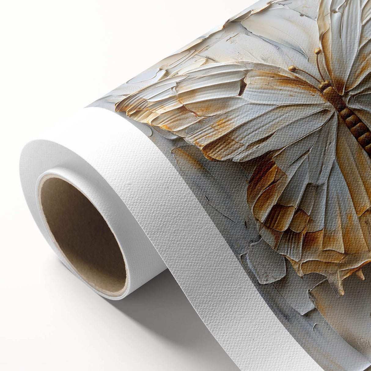 Abstract figurative wall art on rolled canvas showcasing vibrant colors and dynamic shapes, perfect for modern home decor or artistic spaces, packaged securely for delivery.