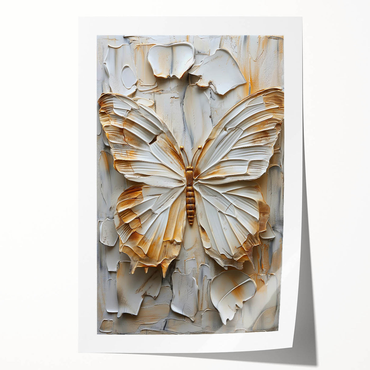 Abstract figurative wall art print featuring vibrant colors and dynamic shapes, showcasing an expressive design rolled for easy display, ideal for modern decor.