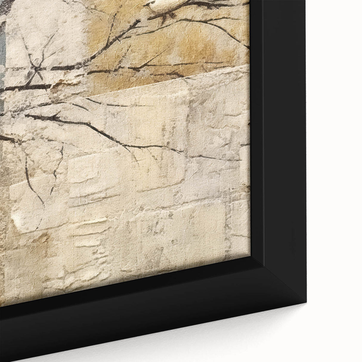 Close-up of framed abstract floral wall art featuring vibrant colors like pink and green, showcasing intricate brush strokes and textures, perfect for home decor.