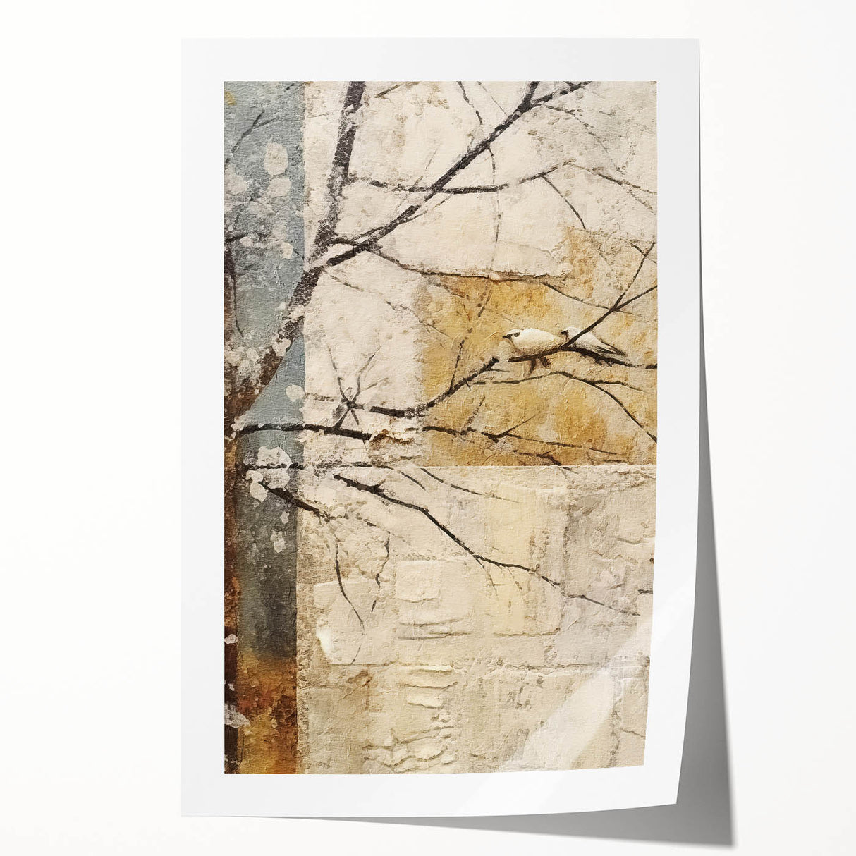 Vibrant abstract floral wall art print featuring bold colors and intricate patterns, rolled and securely packaged in a sturdy cardboard tube for easy display and protection. Ideal for modern home decor and art enthusiasts seeking unique wall accents.