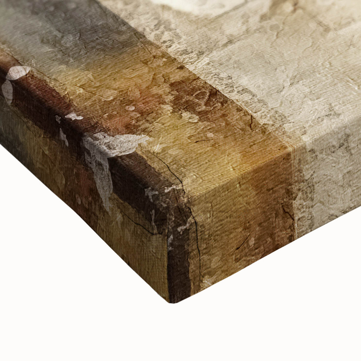 Close-up of vibrant abstract floral wall art on stretched canvas, showcasing intricate brush strokes and bold colors, perfect for modern home decor.