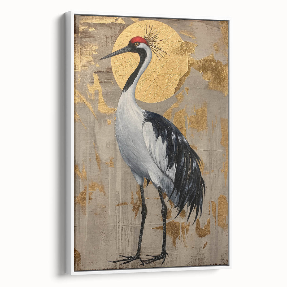 Abstract figurative wall art in a white frame, showcasing vibrant colors and dynamic shapes, designed to enhance modern interiors and evoke emotional depth.