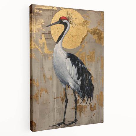 Abstract figurative wall art depicted on a stretched canvas with vibrant colors and dynamic shapes, showcasing a modern artistic design suitable for contemporary decor.