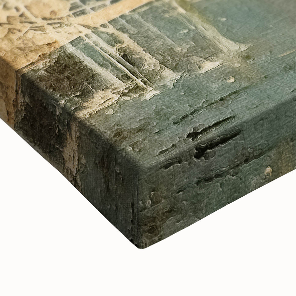 Close-up of vibrant abstract floral wall art on stretched canvas, showcasing intricate details and rich colors, perfect for modern home decor.