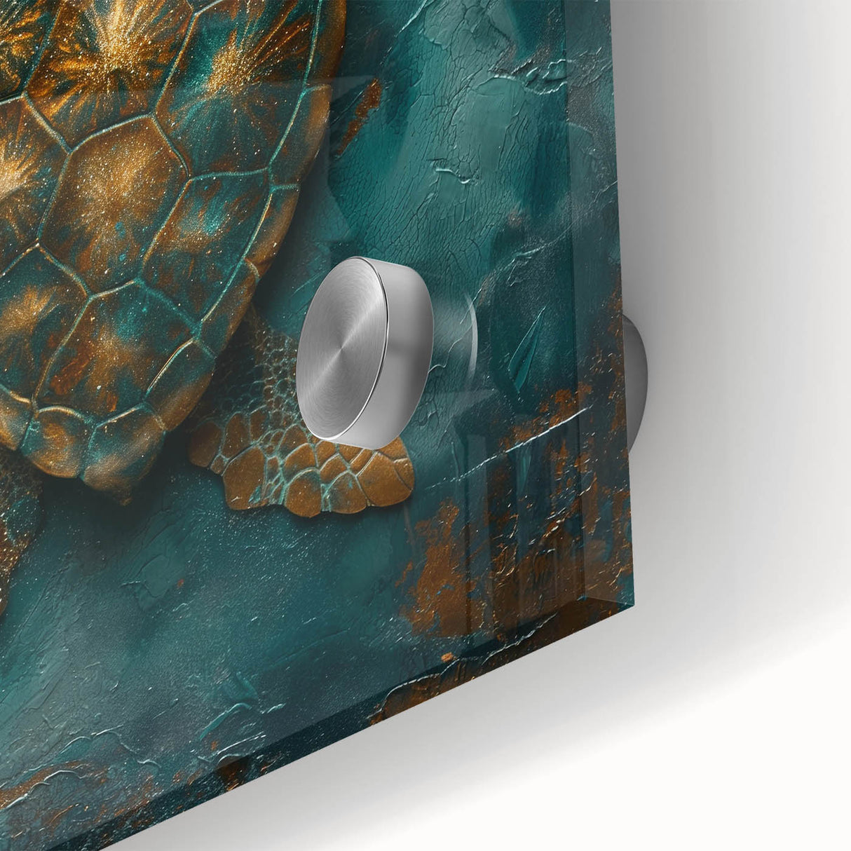 Close-up of vibrant abstract figurative wall art on acrylic glass, showcasing vivid colors and dynamic shapes, ideal for modern home decor and artistic expression.