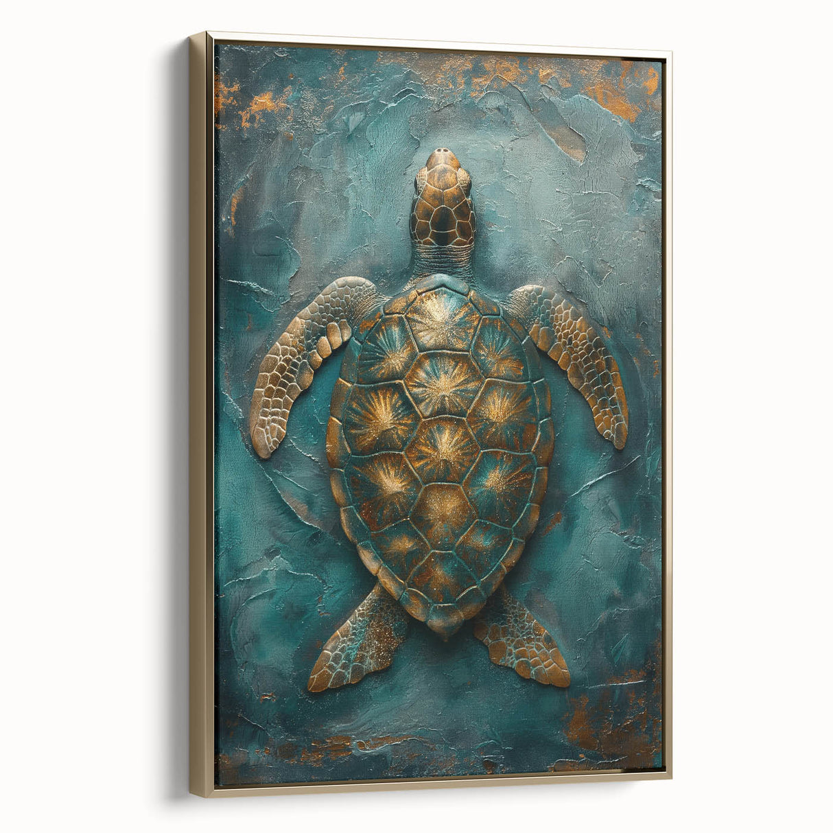 Framed abstract figurative wall art showcasing elegant gold tones and intricate detailing, displayed in a contemporary setting that enhances its modern aesthetic.