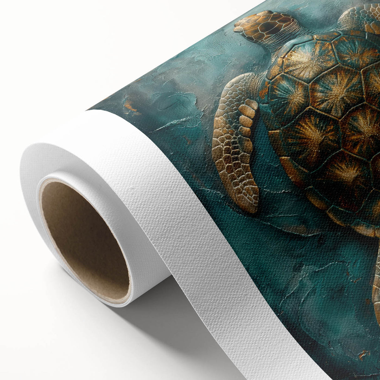 Abstract figurative wall art printed on rolled canvas, showcasing vibrant colors and dynamic shapes, ideal for modern home decor or artistic display.