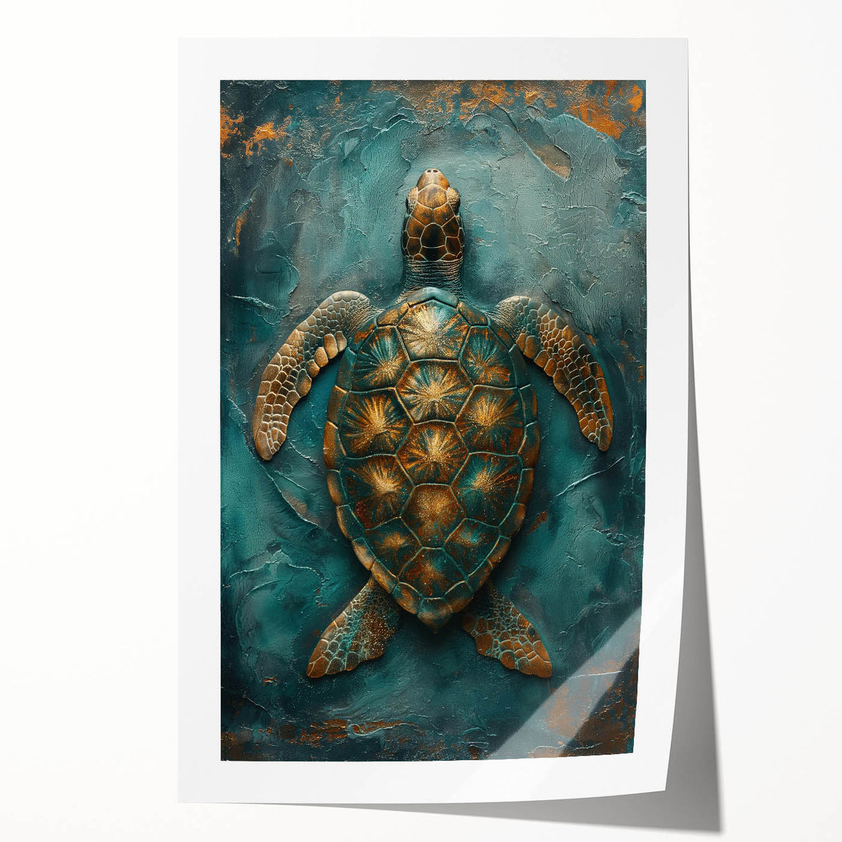 Abstract figurative wall art print showcasing vibrant colors and dynamic shapes, elegantly rolled and ready for display, enhancing modern home decor aesthetics.