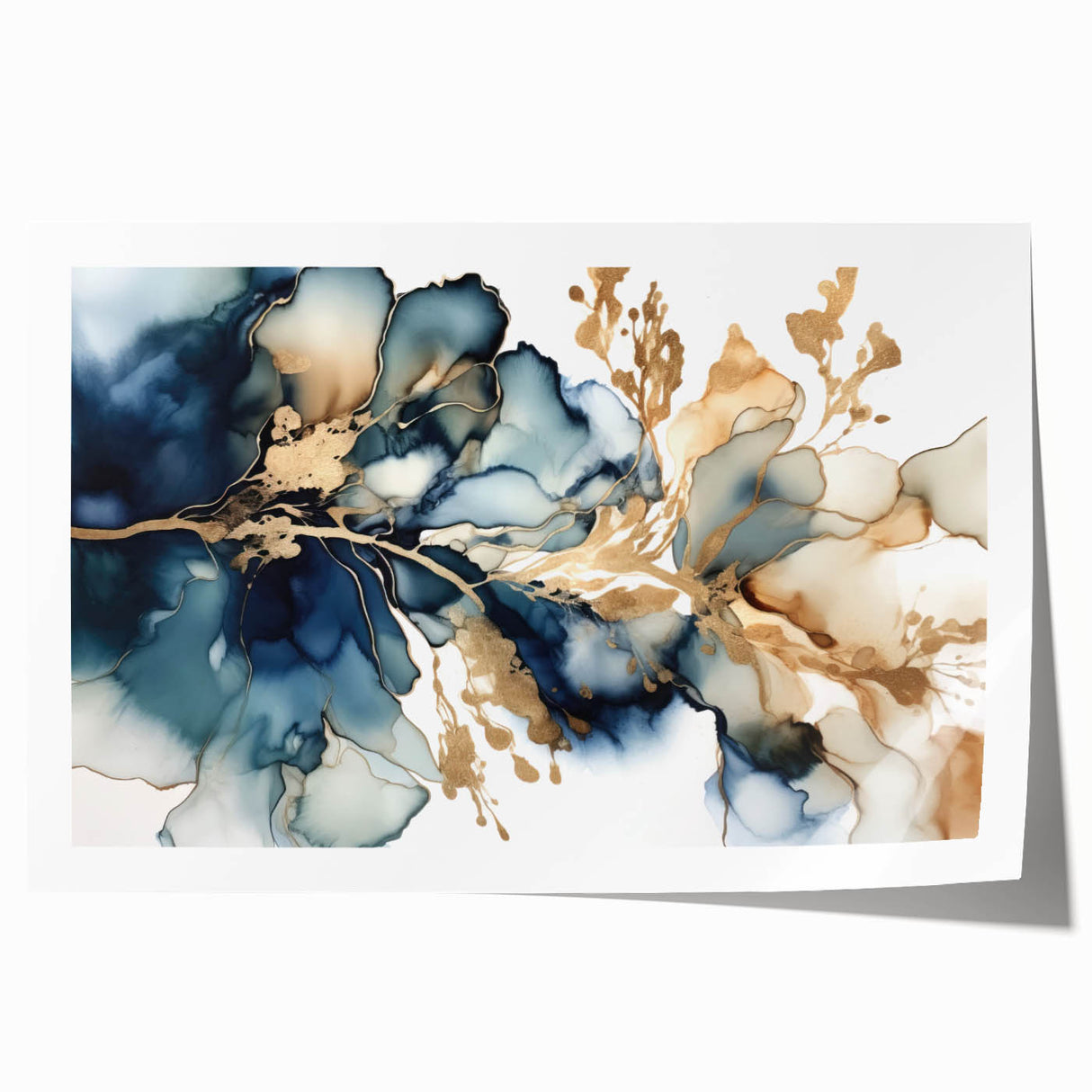 Vibrant abstract floral wall art print showcasing a blend of bold colors and dynamic shapes, rolled and ready for display in a stylish setting. Perfect for modern home decor.