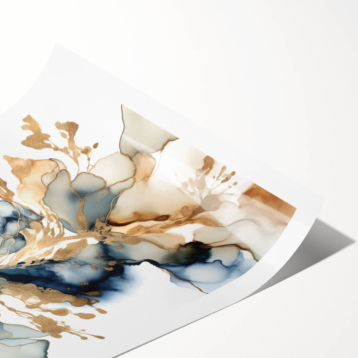 Abstract floral wall art print showcasing vibrant colors and intricate designs, rolled for shipping in a protective cardboard tube. Perfect for modern decor.