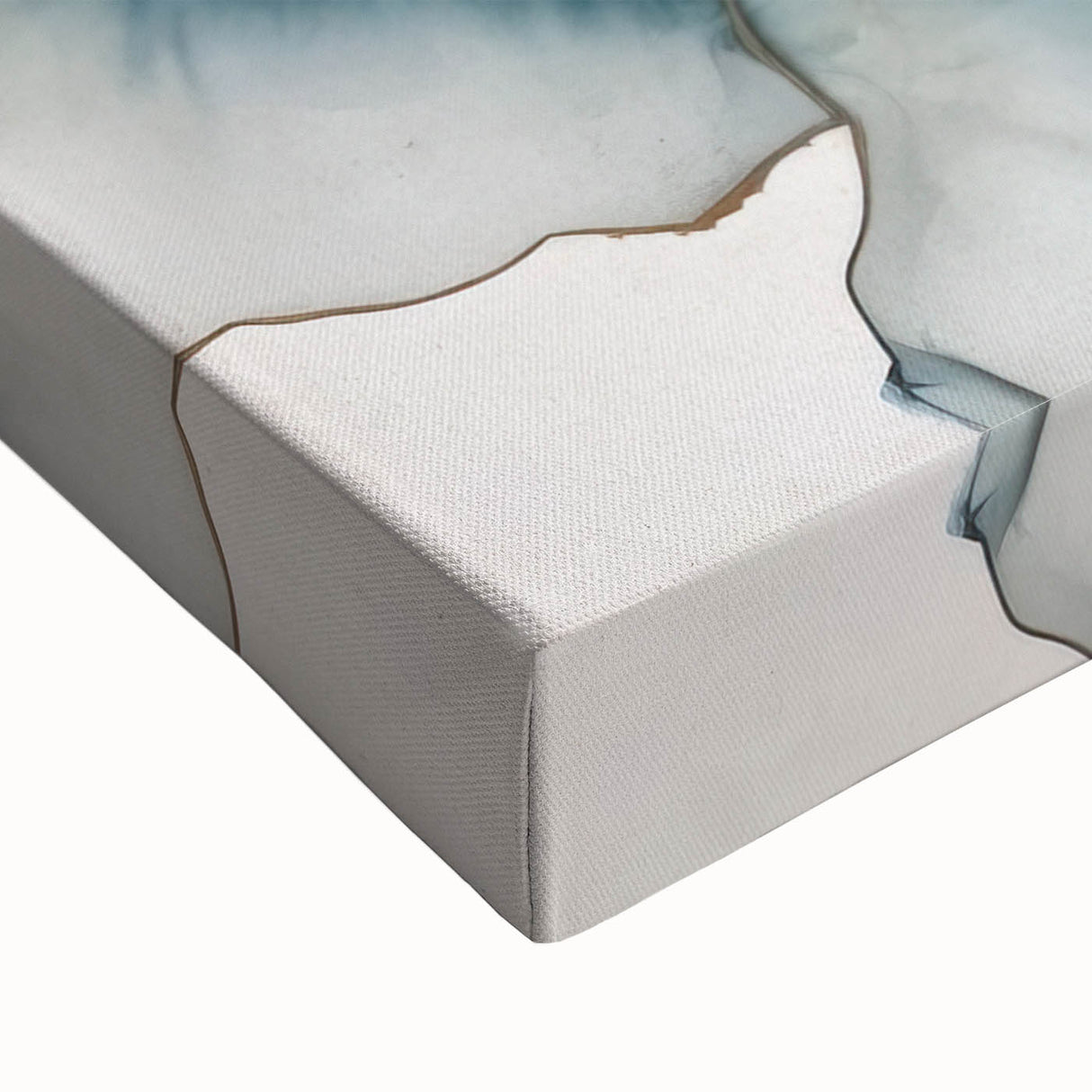 Close-up of vibrant abstract floral wall art on stretched canvas, showcasing intricate details and rich colors, perfect for modern home decor.