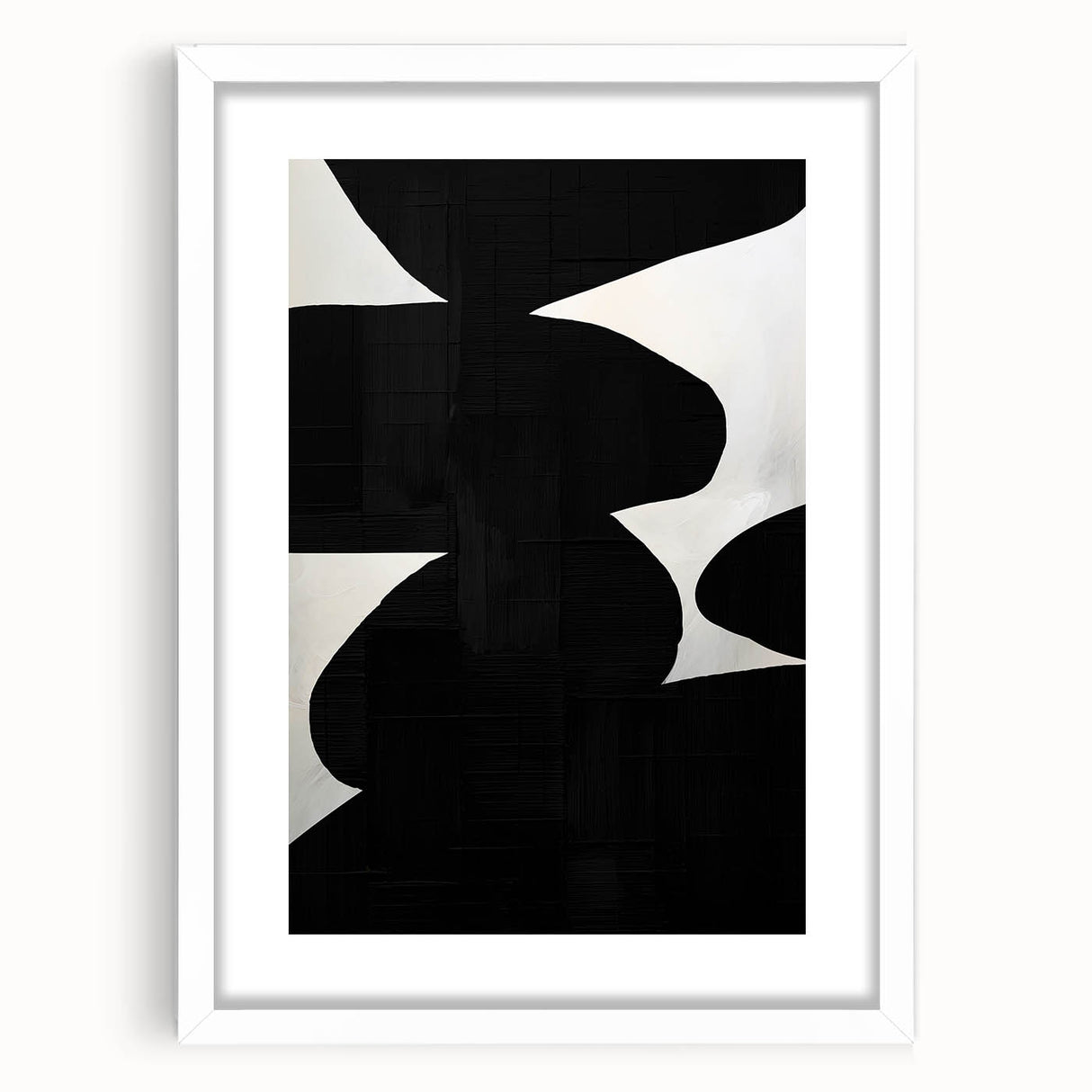 Modern Black & White Dining Room Wall Art - Abstract Canvas Print