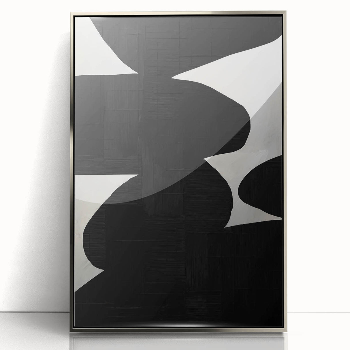 Modern Black & White Dining Room Wall Art - Abstract Canvas Print