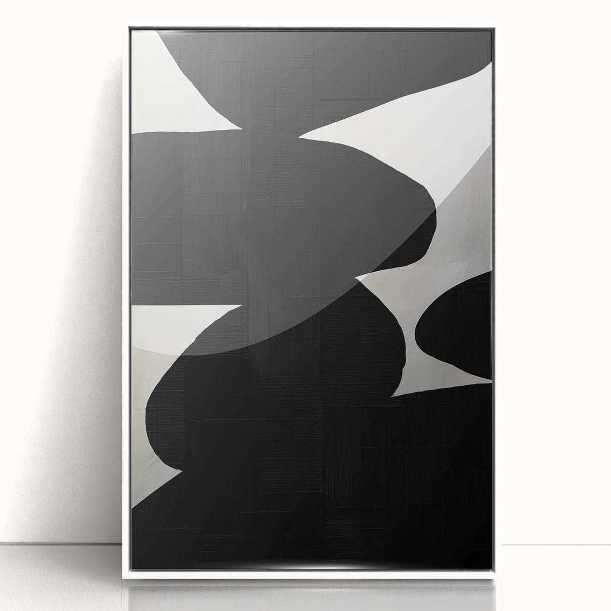 Modern Black & White Dining Room Wall Art - Abstract Canvas Print