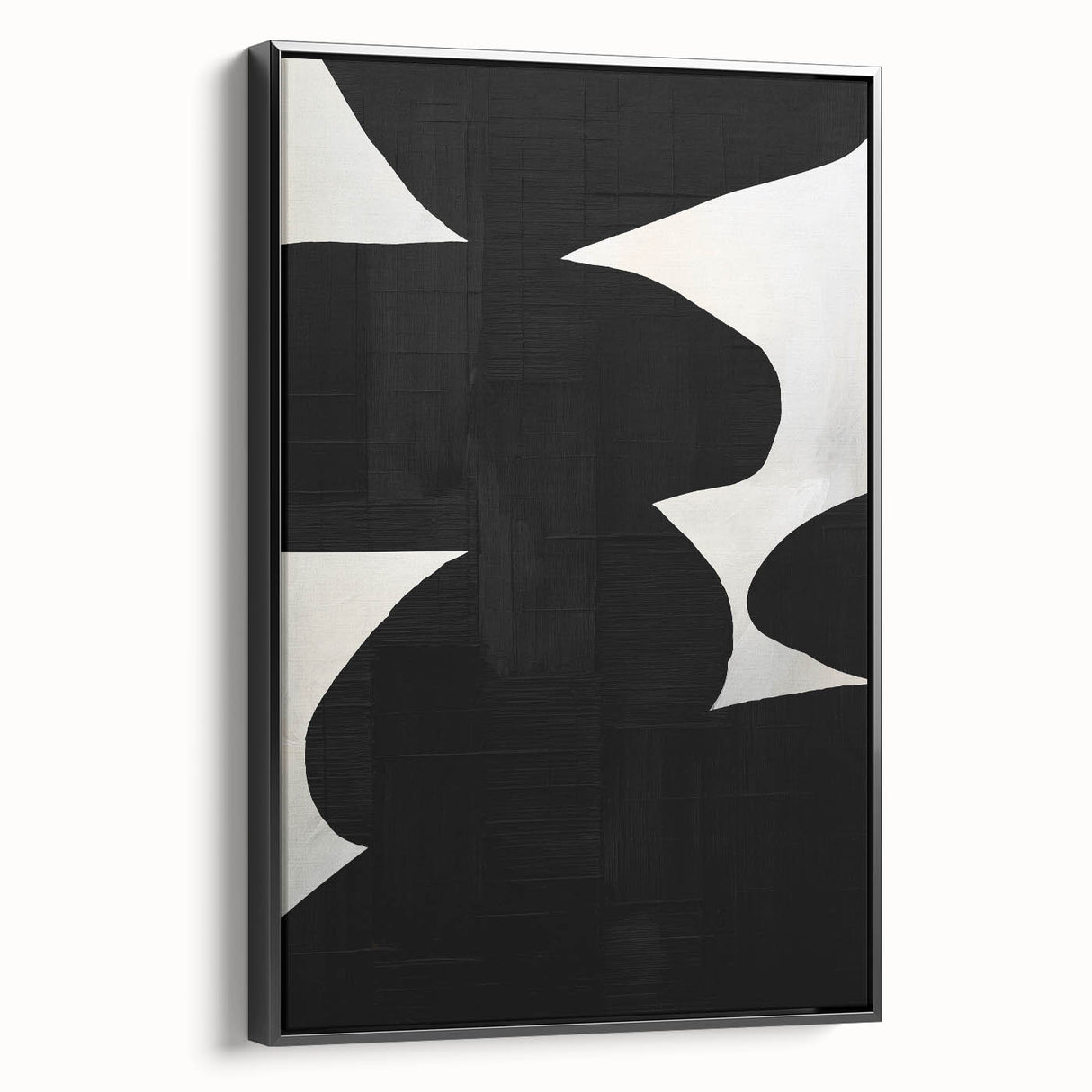 Modern Black & White Dining Room Wall Art - Abstract Canvas Print