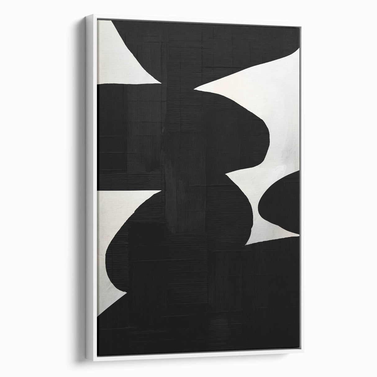 Modern Black & White Dining Room Wall Art - Abstract Canvas Print