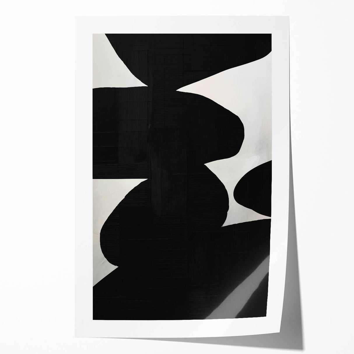 Modern Black & White Dining Room Wall Art - Abstract Canvas Print