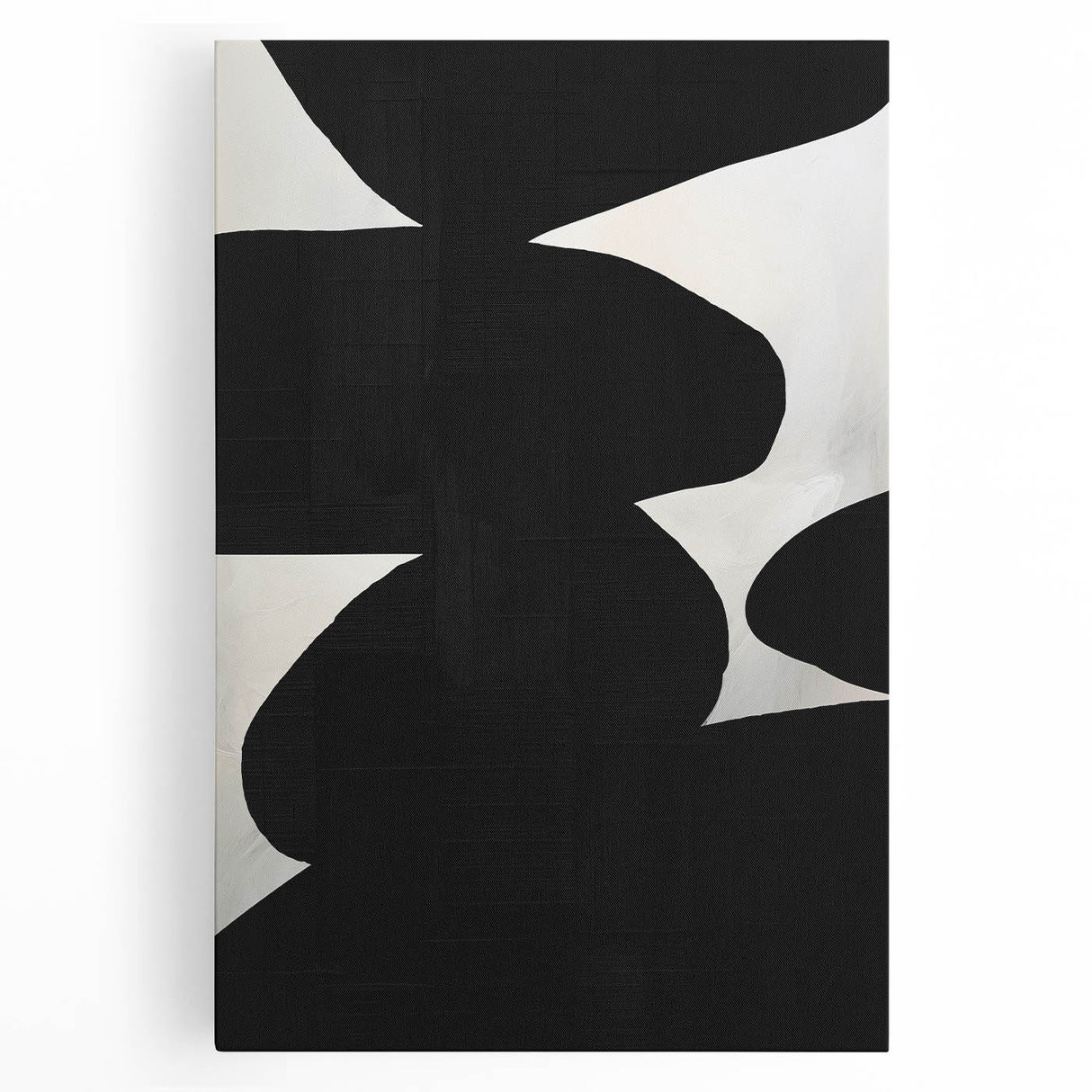 Modern Black & White Dining Room Wall Art - Abstract Canvas Print